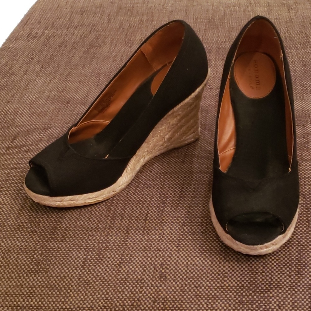 Black Wedge Heels by Sonoma size 8